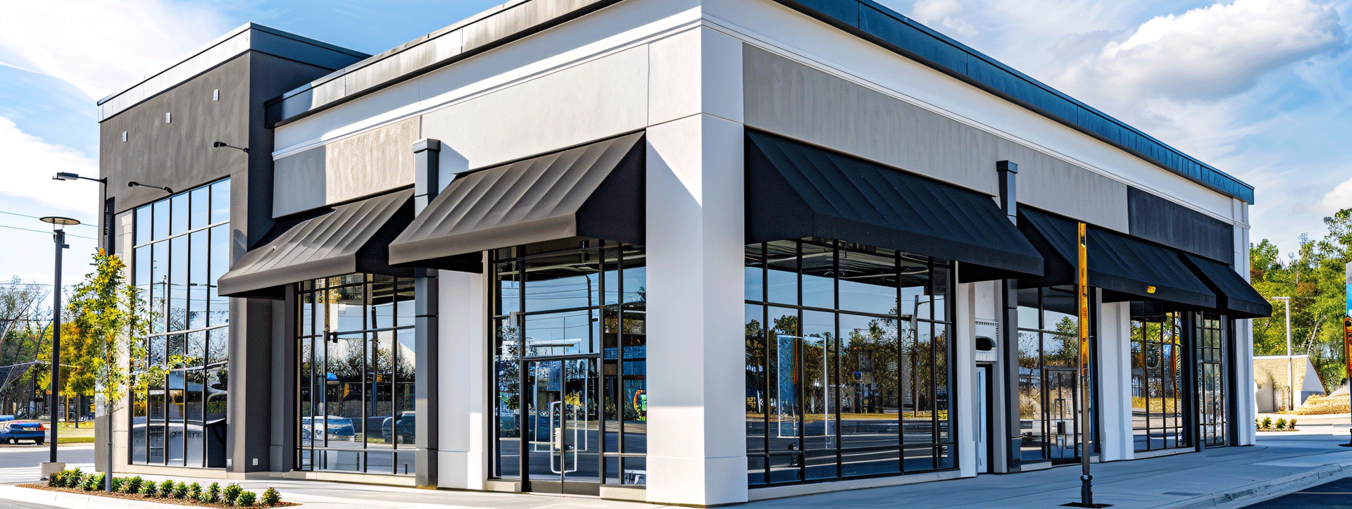 Expert commercial painters preparing surfaces for a professional storefront refresh in CDA.